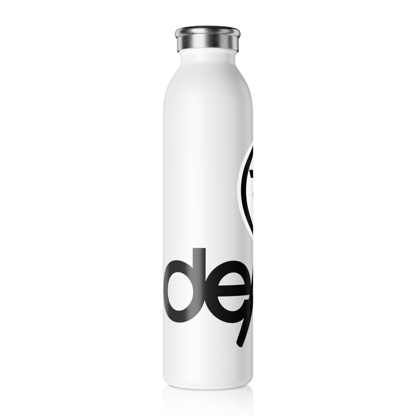 Slim Water Bottle — Minimal Black Logo Stainless Steel Bottle