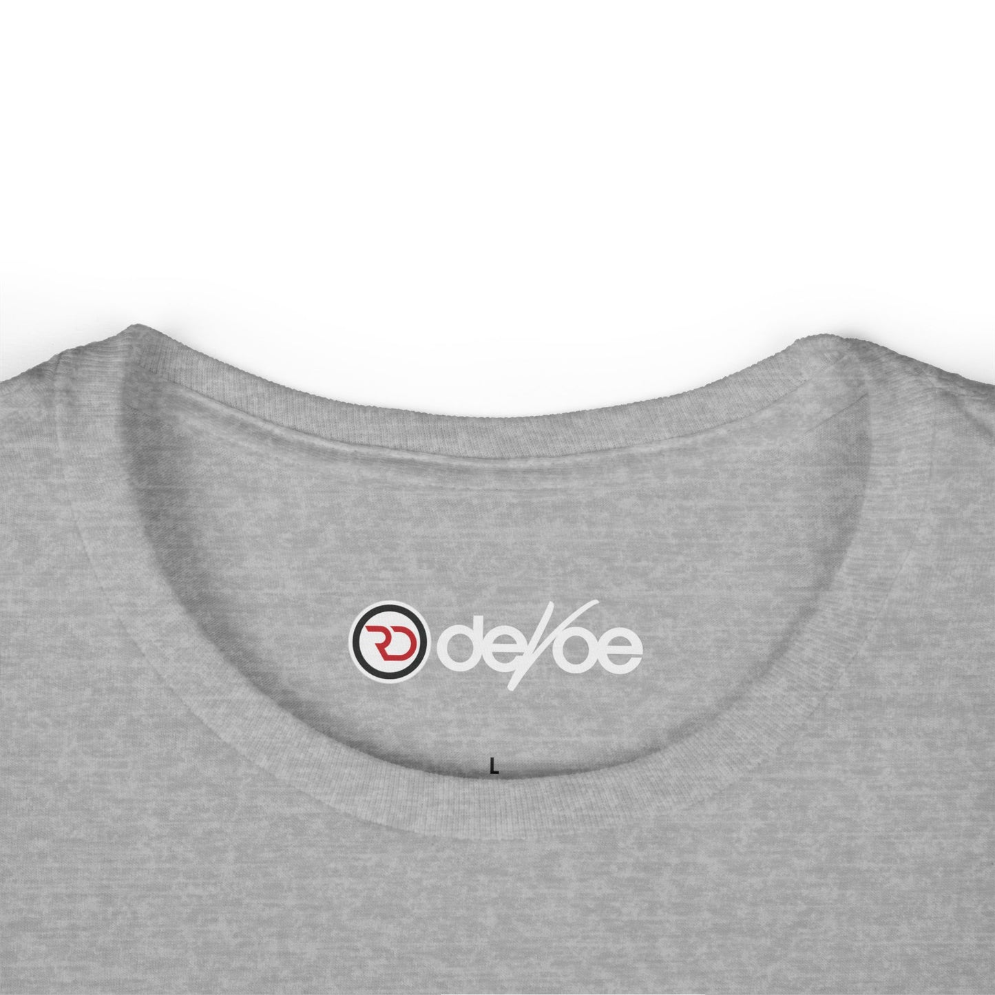 Women's Tee — Minimal Red & Black Circular Logo Chest Print