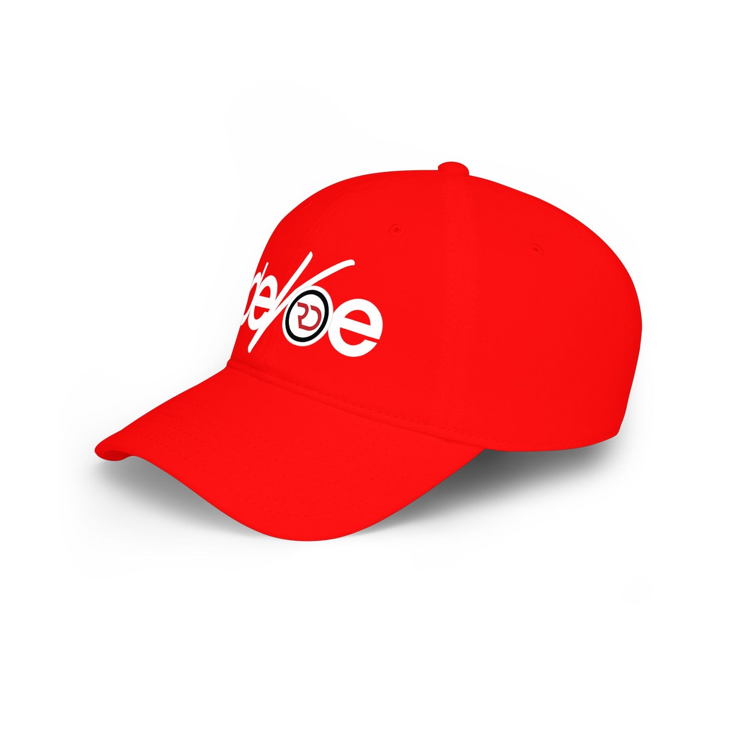 Low Profile Baseball Cap — 'deVoe' Script Logo Red Dad Hat