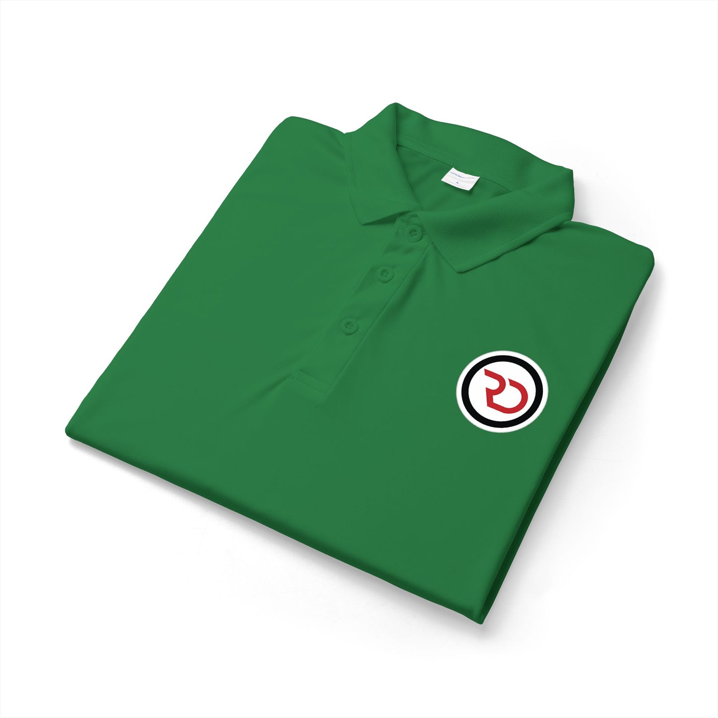 Embroidered Red Circle Logo Polo Shirt