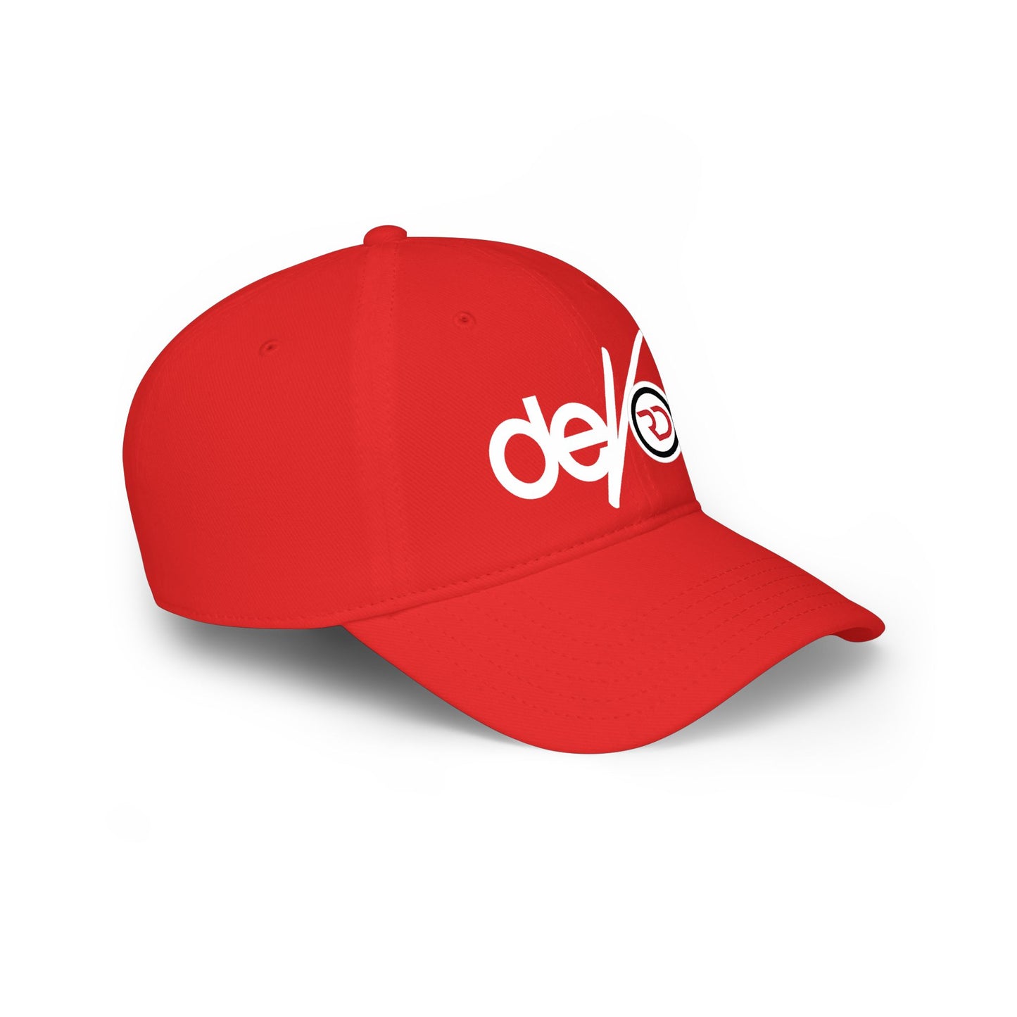 Low Profile Baseball Cap — 'deVoe' Script Logo Red Dad Hat