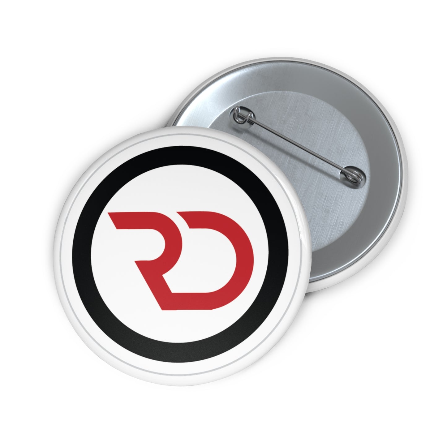 Pin Button — Red RD Logo Custom Enamel-Style Badge