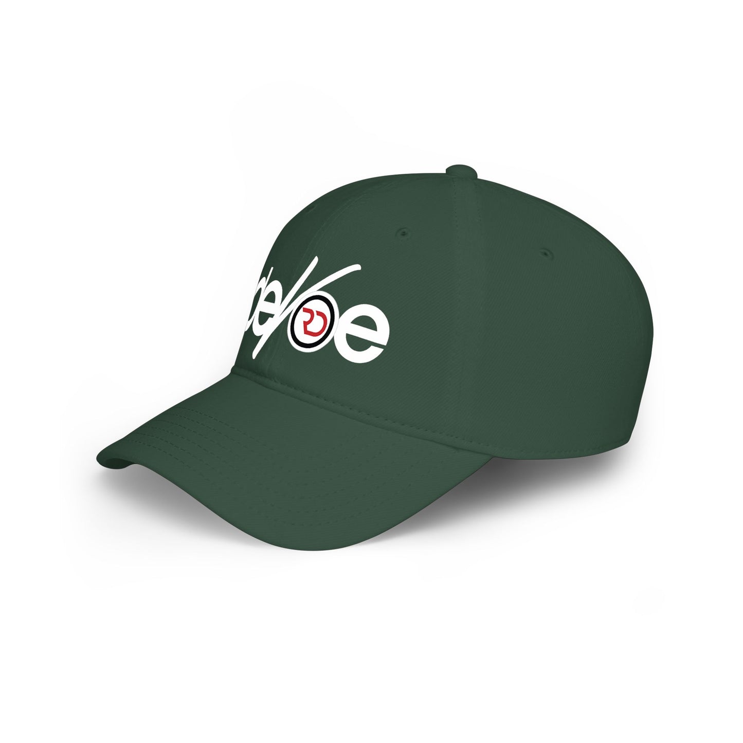 Low Profile Baseball Cap — 'deVoe' Script Logo Red Dad Hat