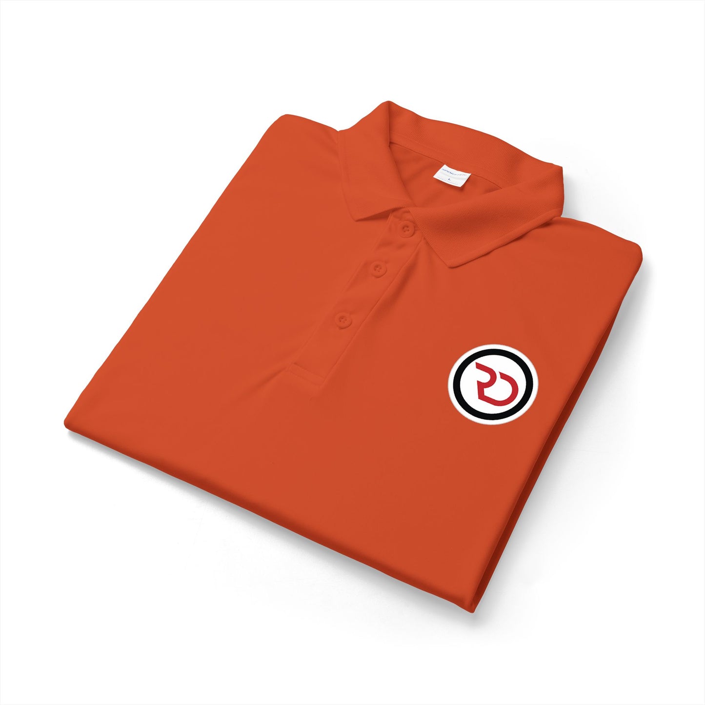 Embroidered Red Circle Logo Polo Shirt