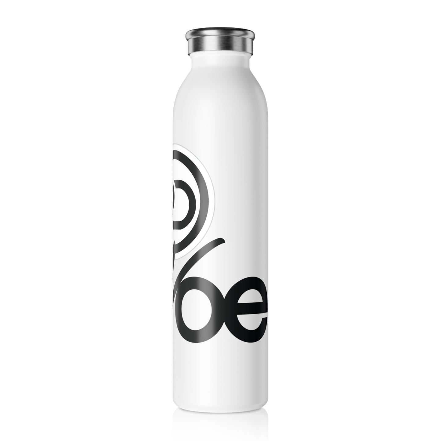 Slim Water Bottle — Minimal Black Logo Stainless Steel Bottle