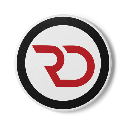 Ceramic Coaster — Modern Red RD Logo Drink Coaster