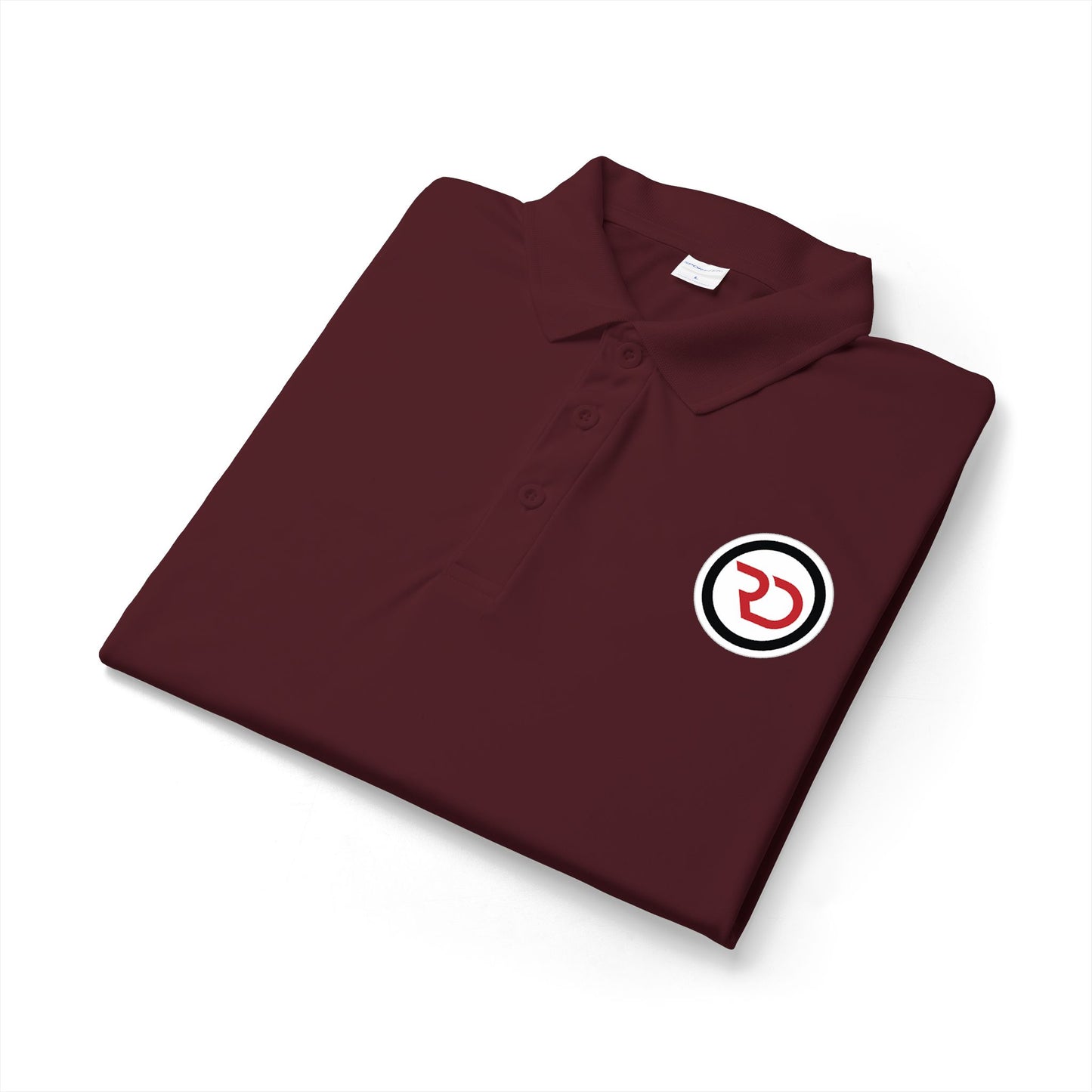 Embroidered Red Circle Logo Polo Shirt