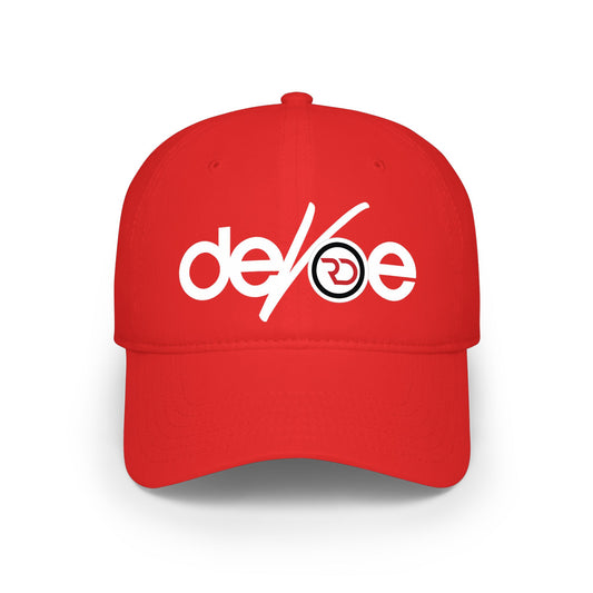 Low Profile Baseball Cap — 'deVoe' Script Logo Red Dad Hat