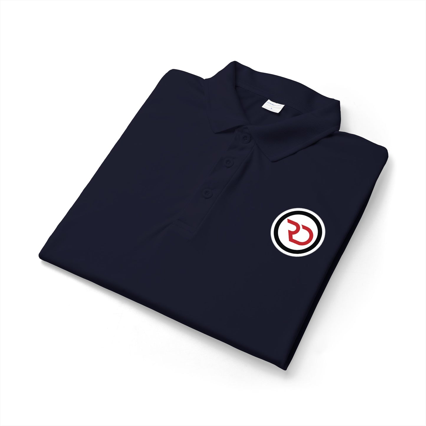 Embroidered Red Circle Logo Polo Shirt