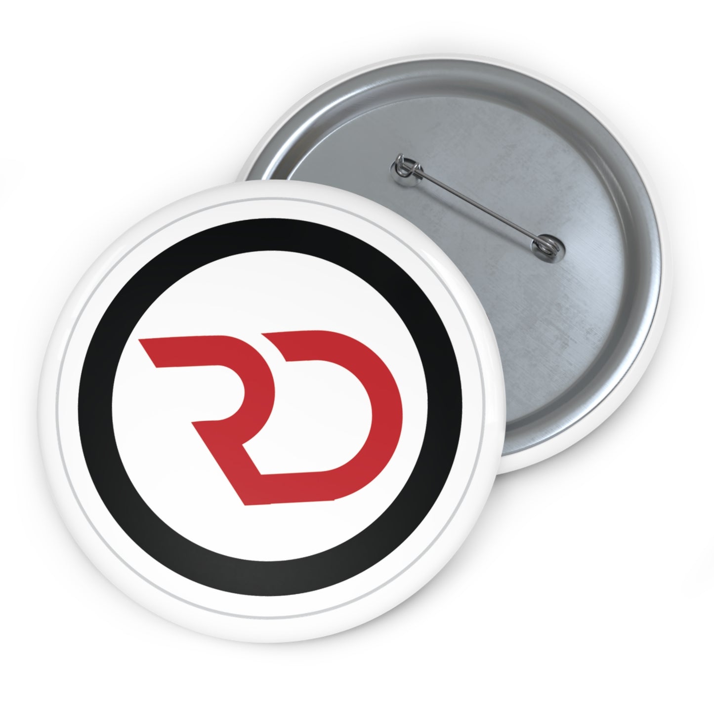 Pin Button — Red RD Logo Custom Enamel-Style Badge