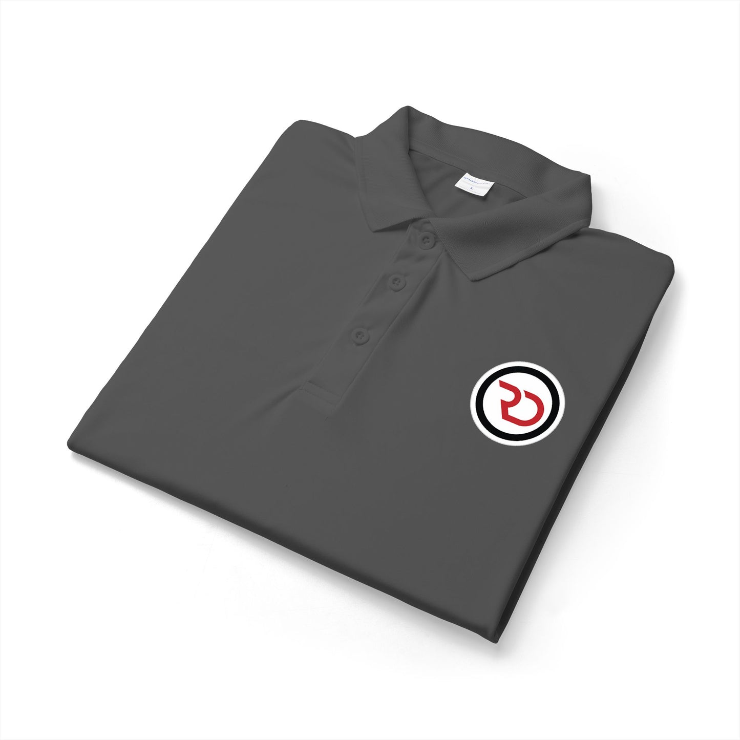 Embroidered Red Circle Logo Polo Shirt