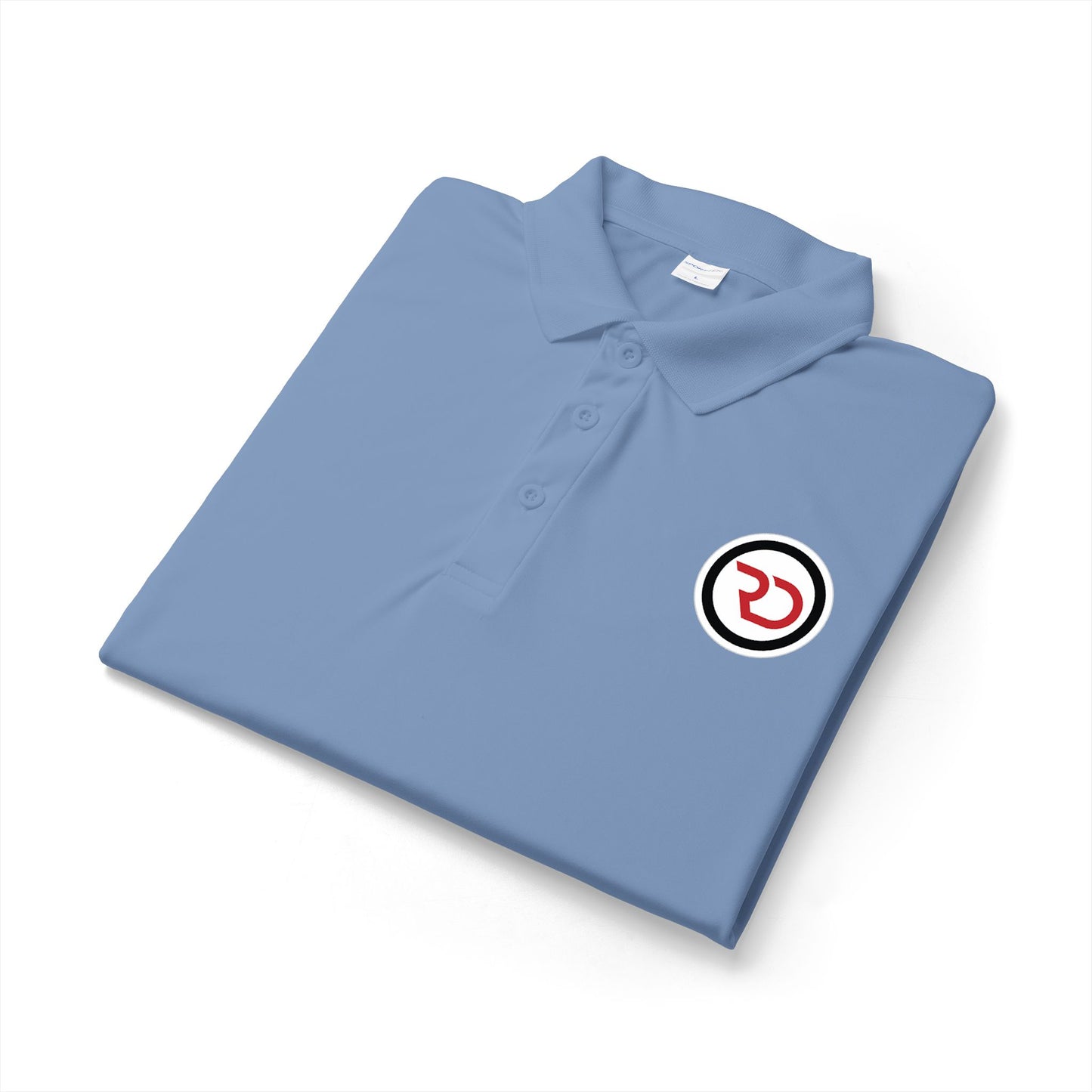 Embroidered Red Circle Logo Polo Shirt