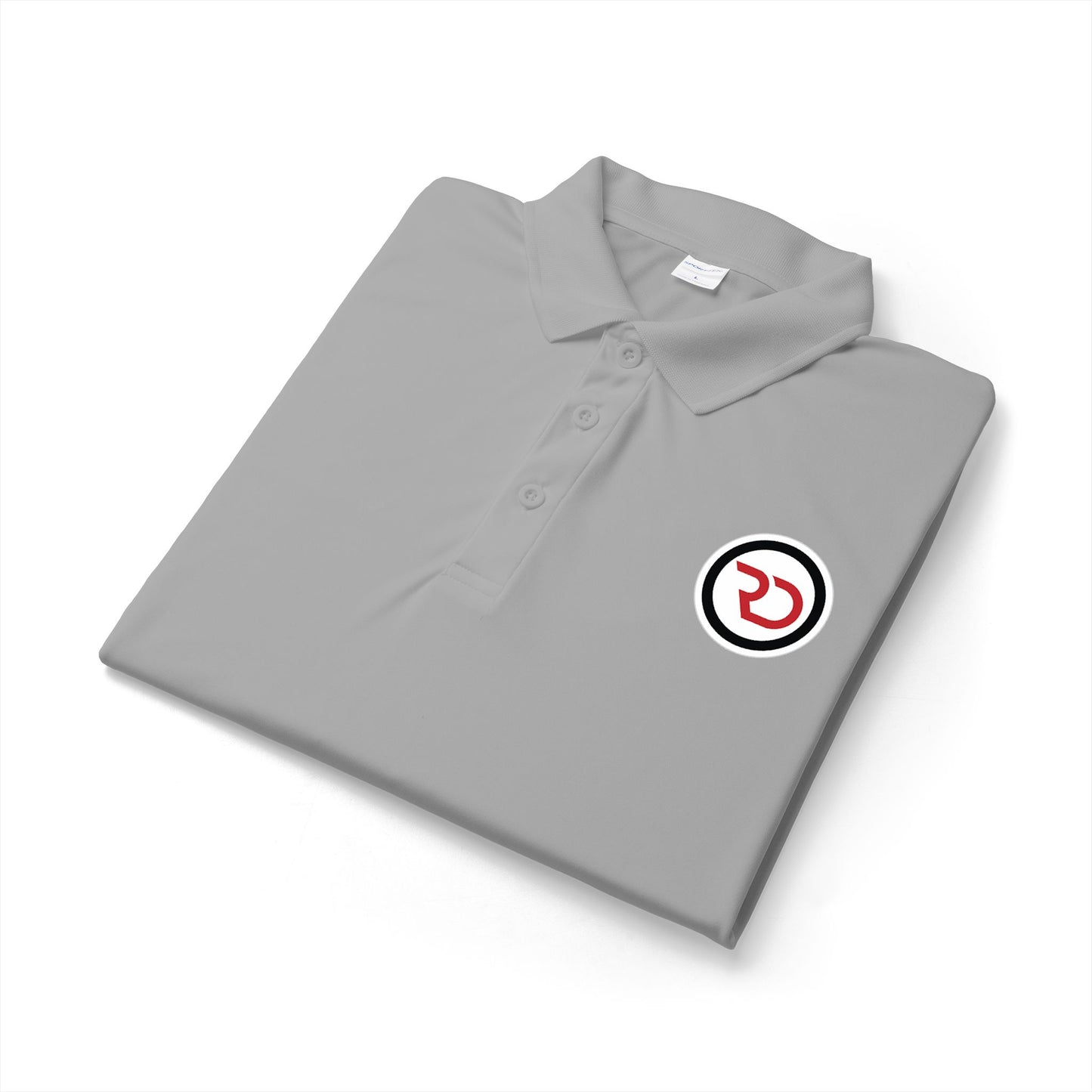 Embroidered Red Circle Logo Polo Shirt