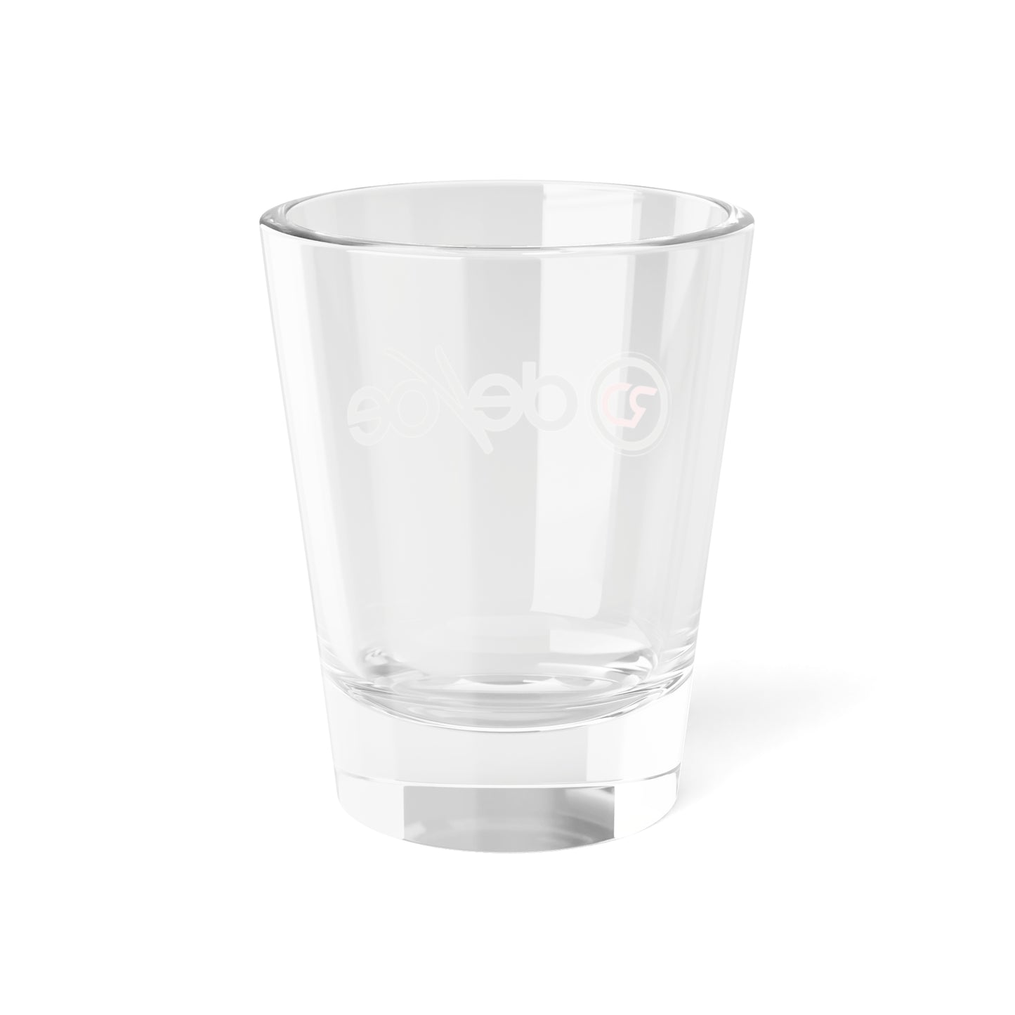 Branded 1.5oz Shot Glass — De/oe Logo Clear Shooter Glass