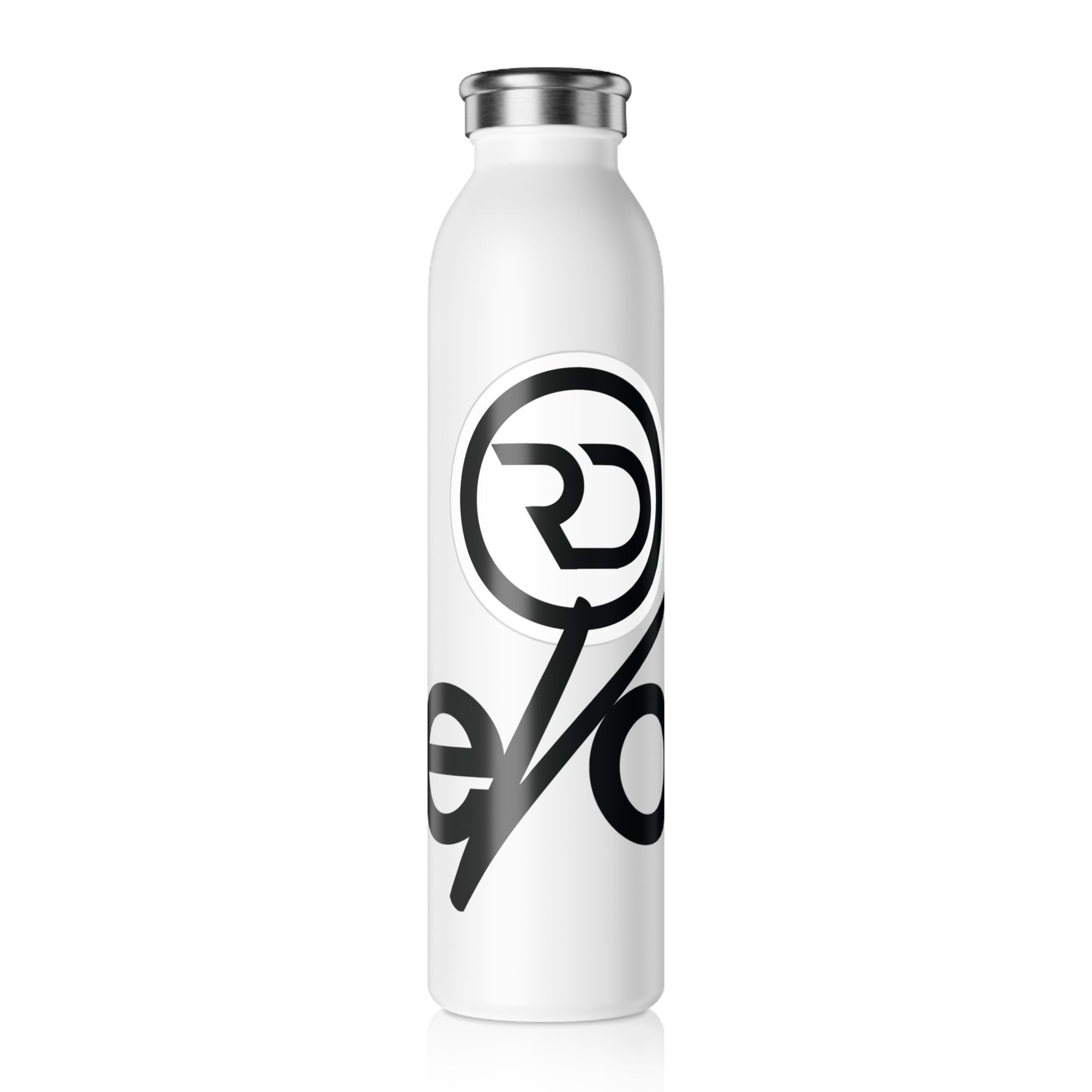 Slim Water Bottle — Minimal Black Logo Stainless Steel Bottle