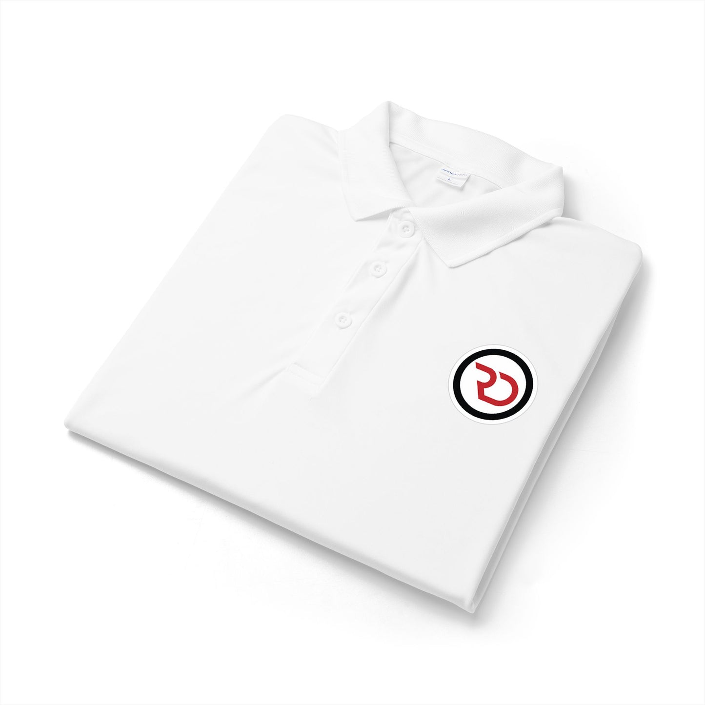 Embroidered Red Circle Logo Polo Shirt