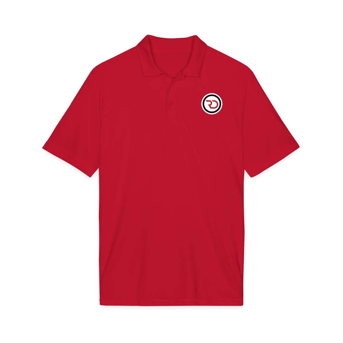 Embroidered Red Circle Logo Polo Shirt