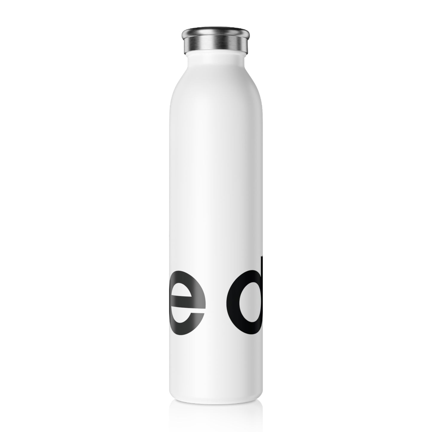 Slim Water Bottle — Minimal Black Logo Stainless Steel Bottle