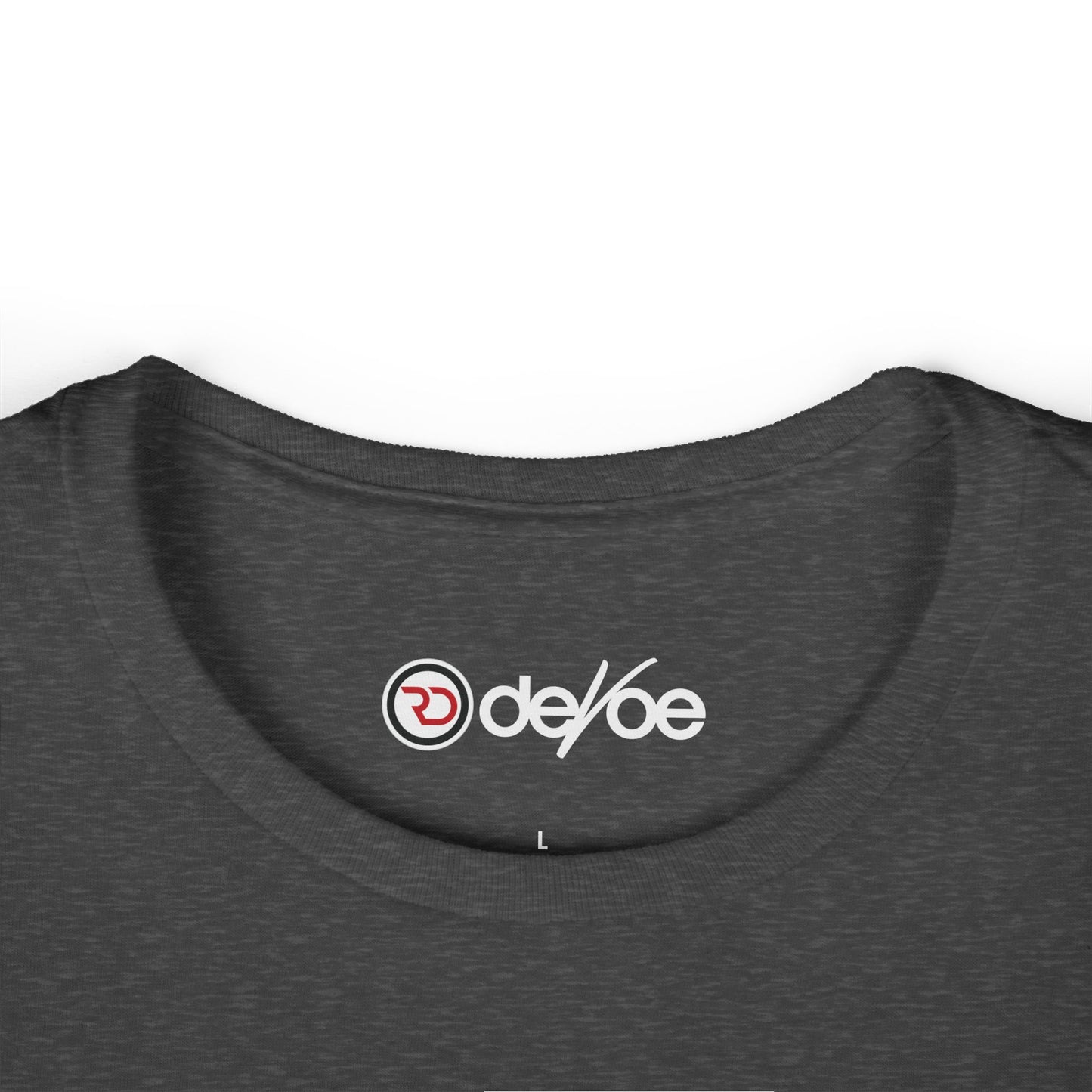 Women's Tee — Minimal Red & Black Circular Logo Chest Print