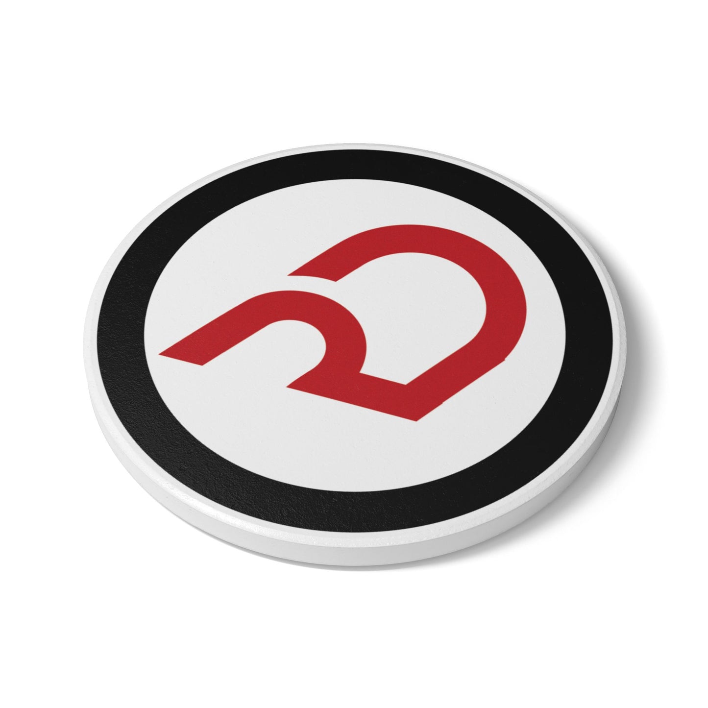 Ceramic Coaster — Modern Red RD Logo Drink Coaster