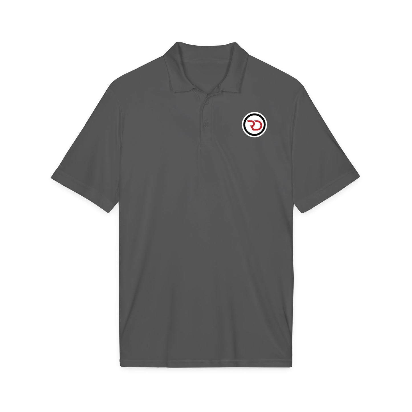 Embroidered Red Circle Logo Polo Shirt