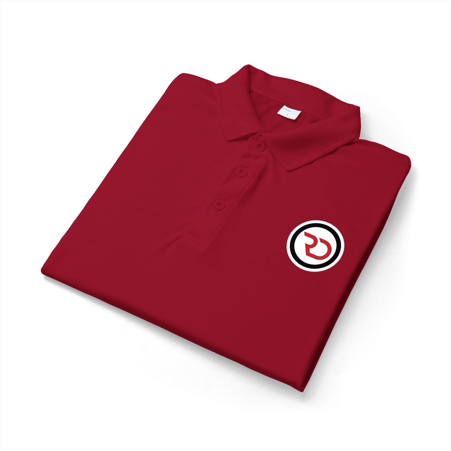 Embroidered Red Circle Logo Polo Shirt
