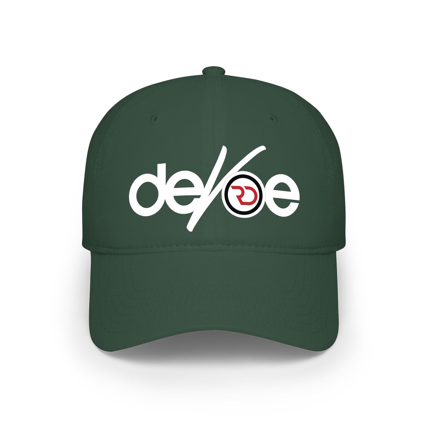 Low Profile Baseball Cap — 'deVoe' Script Logo Red Dad Hat
