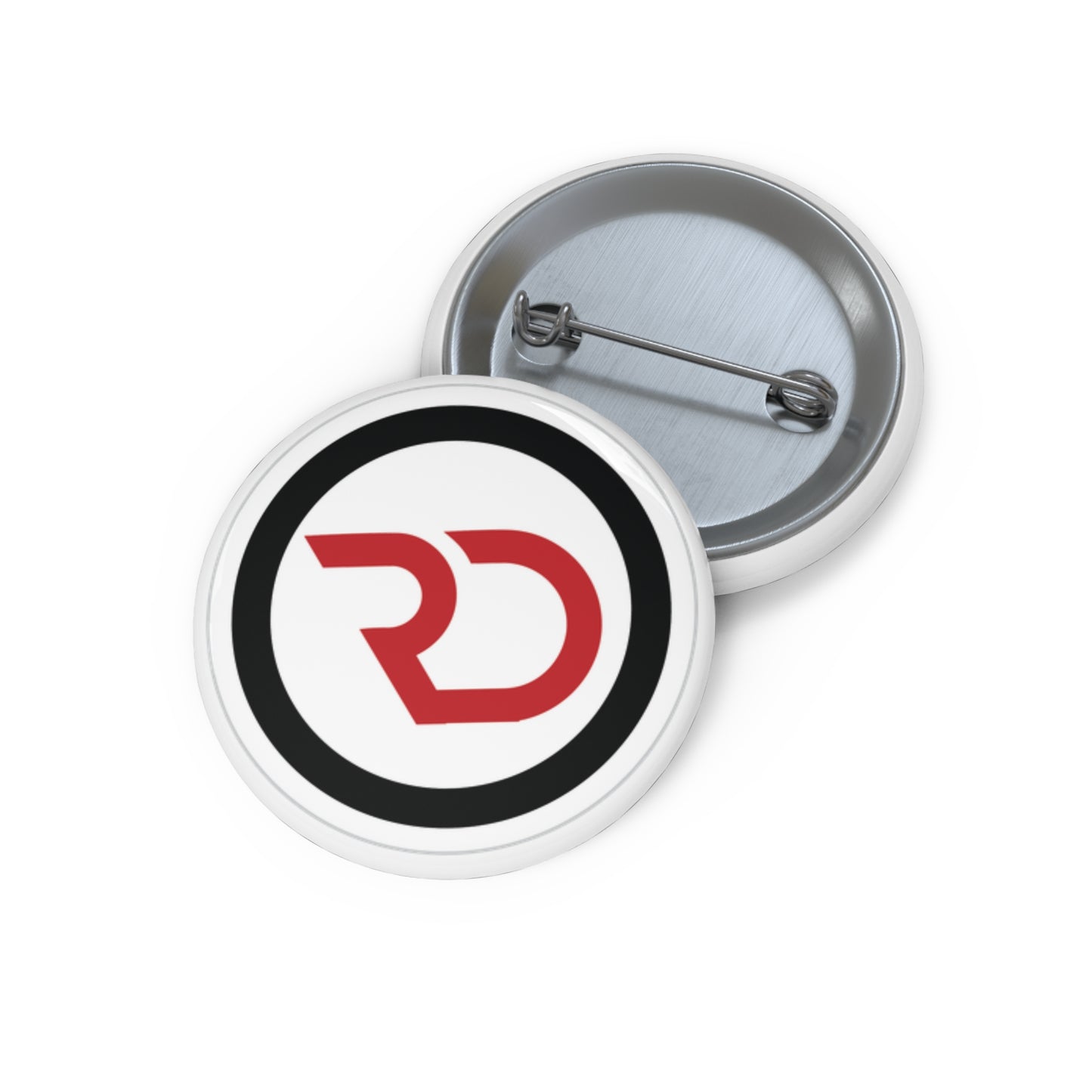 Pin Button — Red RD Logo Custom Enamel-Style Badge