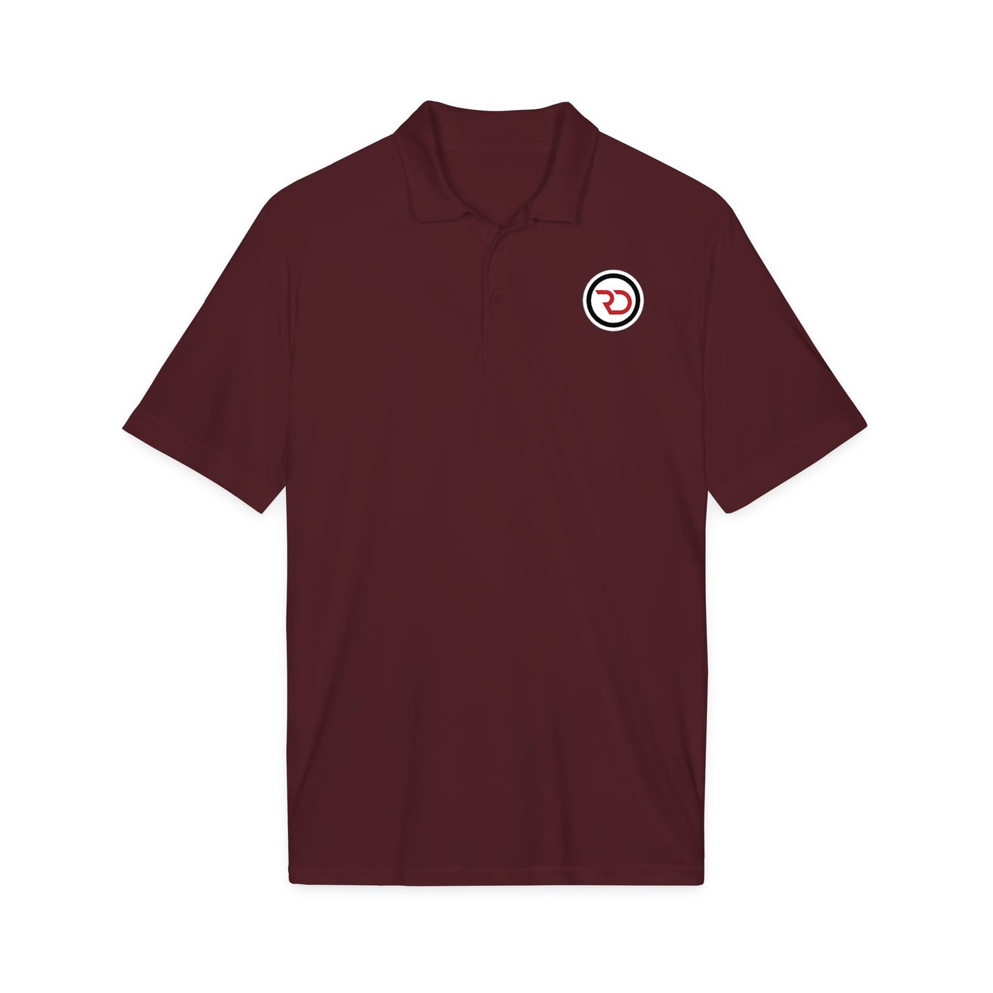 Embroidered Red Circle Logo Polo Shirt