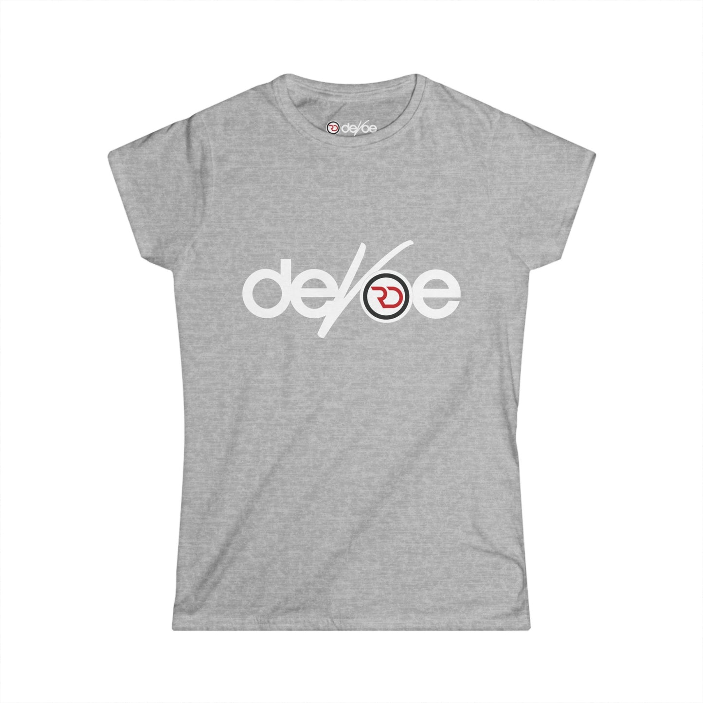 Women's Tee — Minimal Red & Black Circular Logo Chest Print