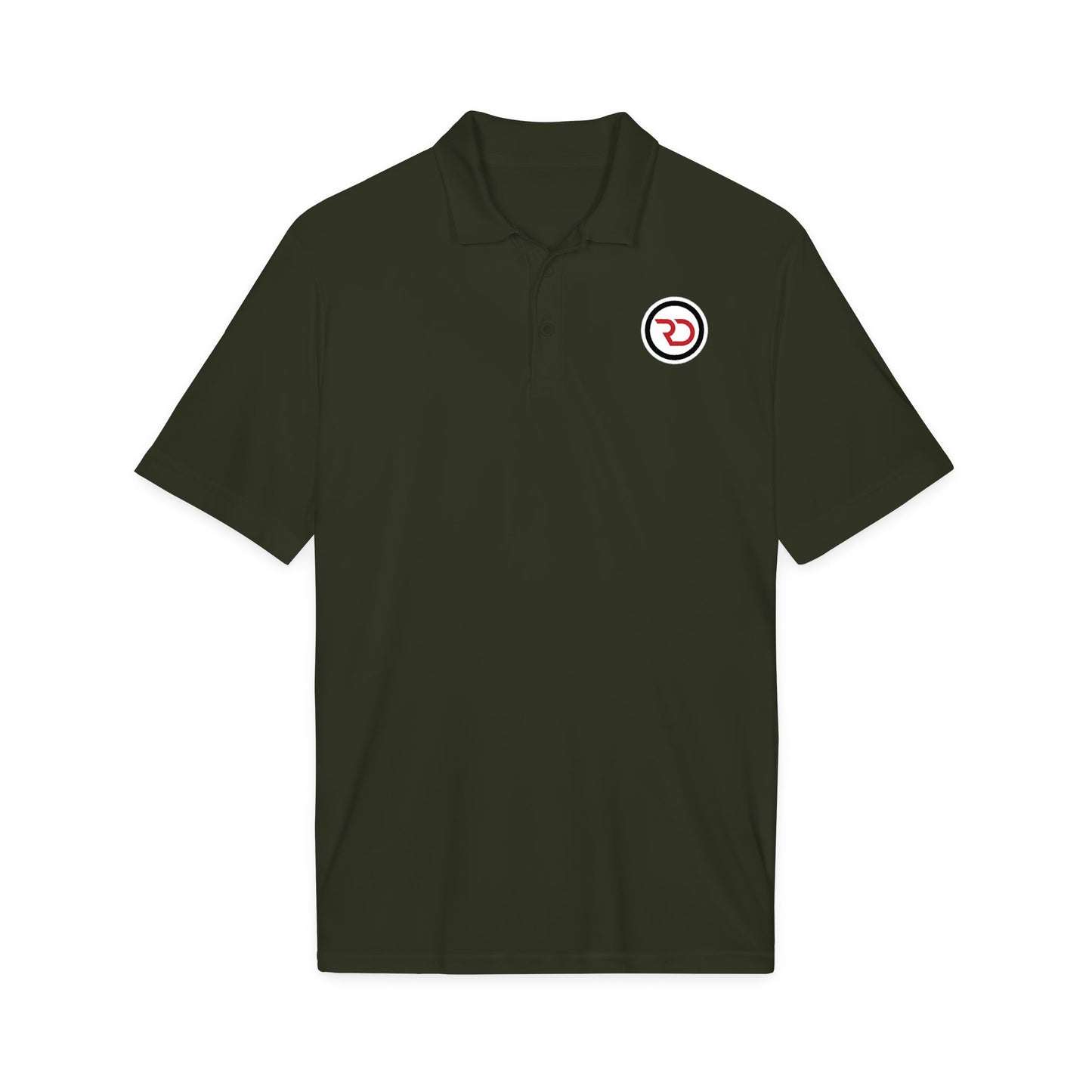 Embroidered Red Circle Logo Polo Shirt